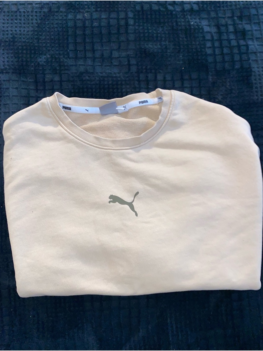 Puma Cream Crewneck with Subtle Puma Cat Logo